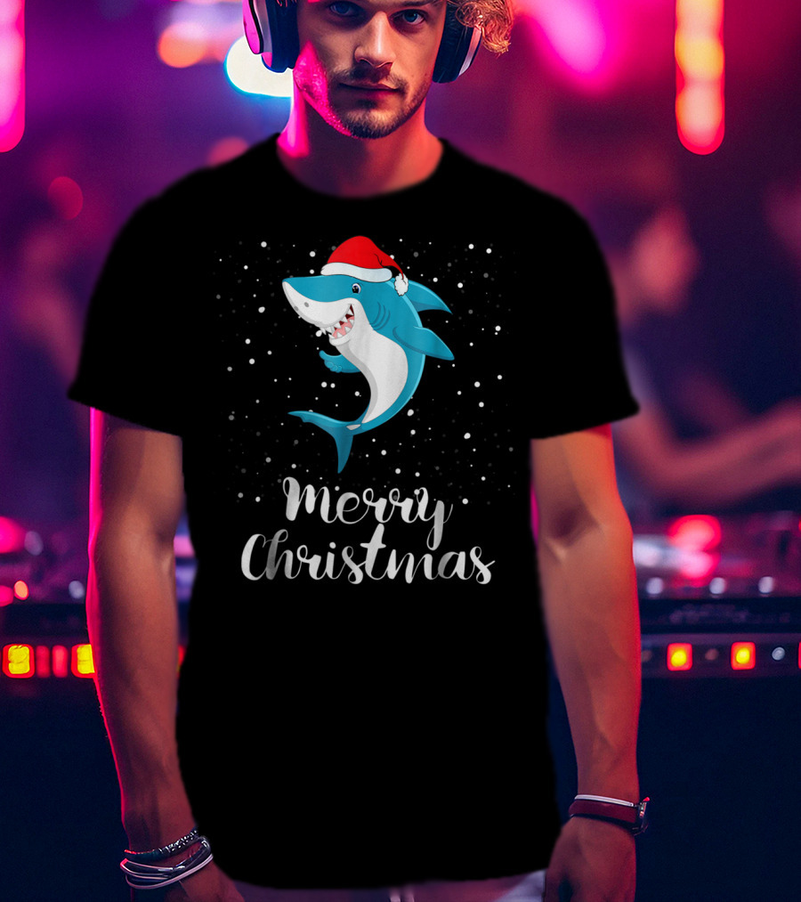 Merry Christmas Shark Funny Christmas Matching Family Group T-Shirt