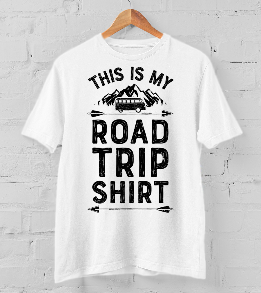 This Is My Road Trip Shirt Bus Adventure With Mountain Background T-Shirt