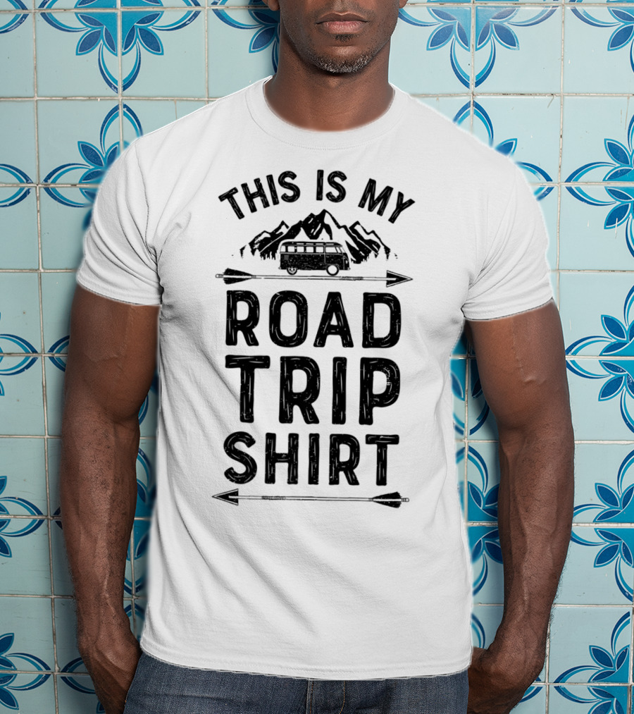 This Is My Road Trip Shirt Bus Adventure With Mountain Background T-Shirt