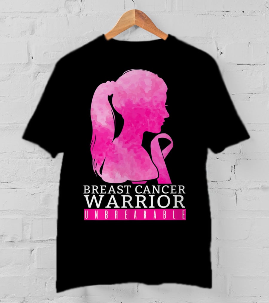 Breast Cancer Warrior Unbreakable Pink Ribbon T-Shirt