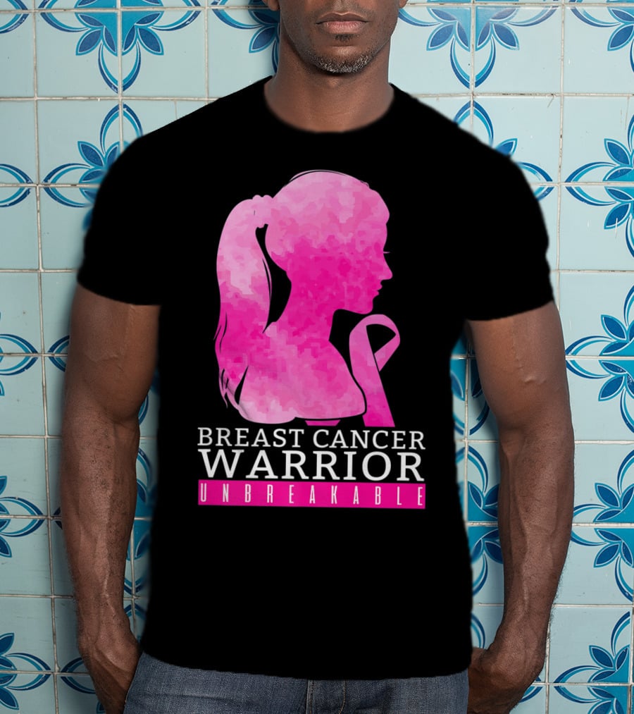 Breast Cancer Warrior Unbreakable Pink Ribbon T-Shirt