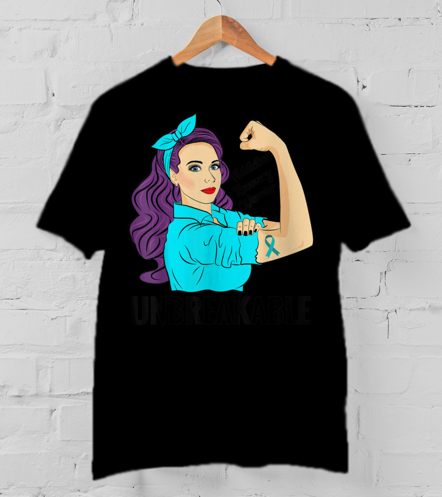 Addiction Recovery Warrior Unbreakable Empowerment Tattoo T-Shirt