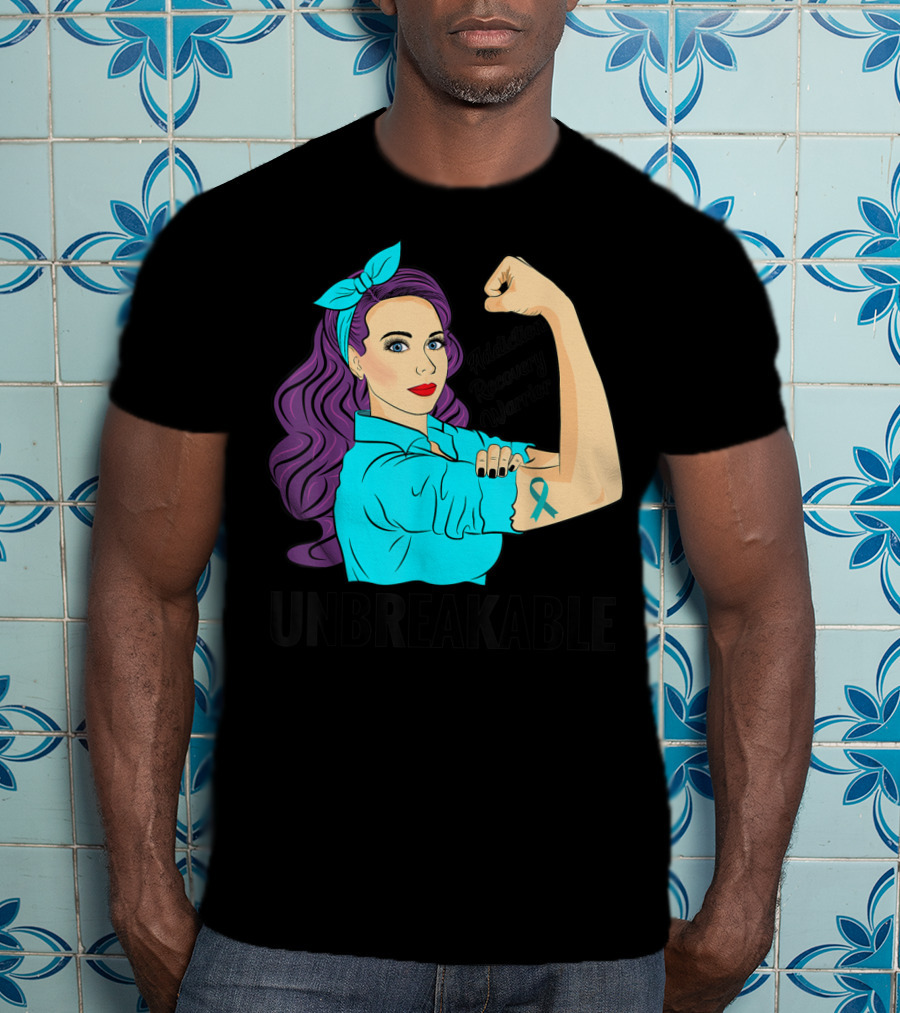 Addiction Recovery Warrior Unbreakable Empowerment Tattoo T-Shirt