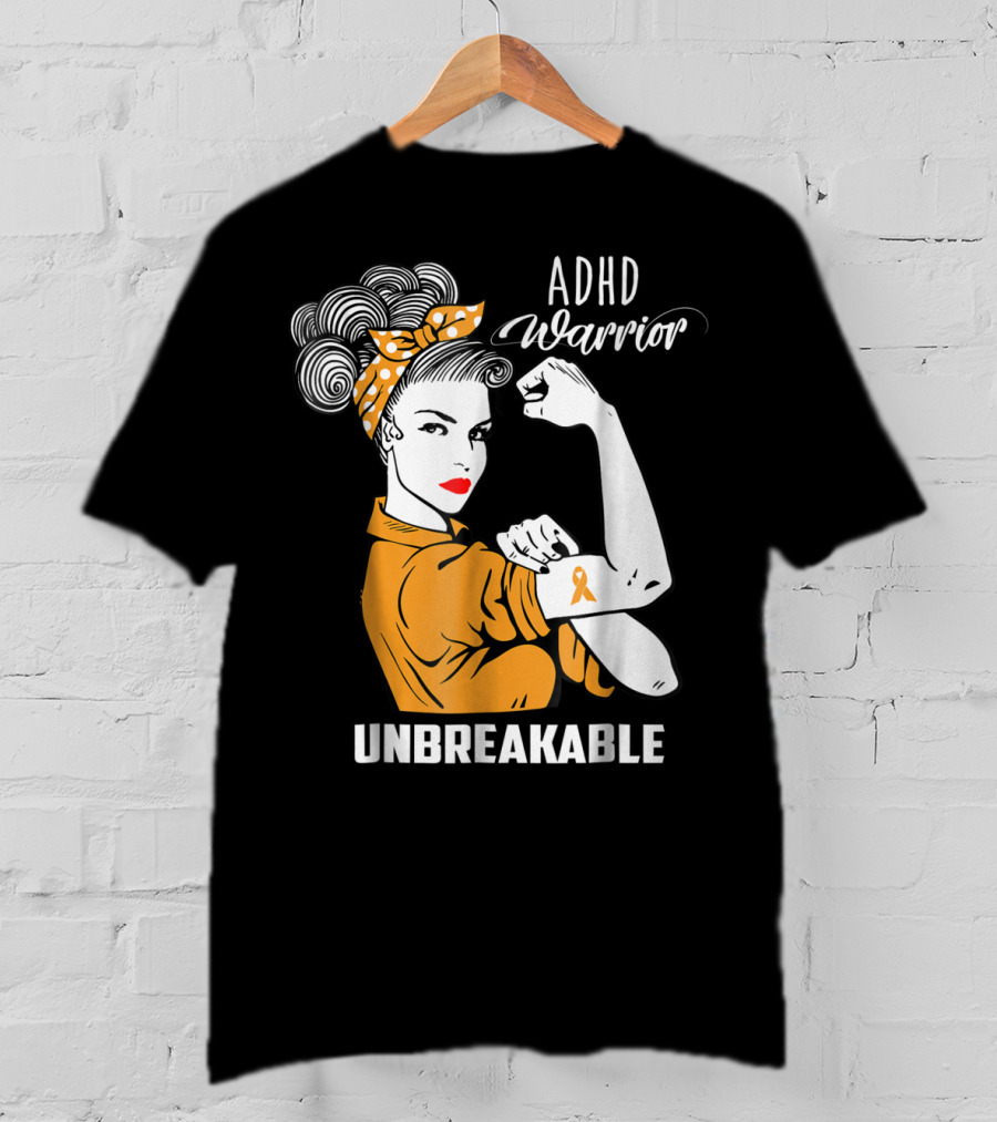 ADHD Warrior Unbreakable Ribbon Awareness Rosie T-Shirt