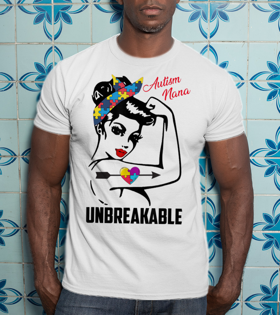 Autism Nana Unbreakable Puzzle Heart Bandana T-Shirt