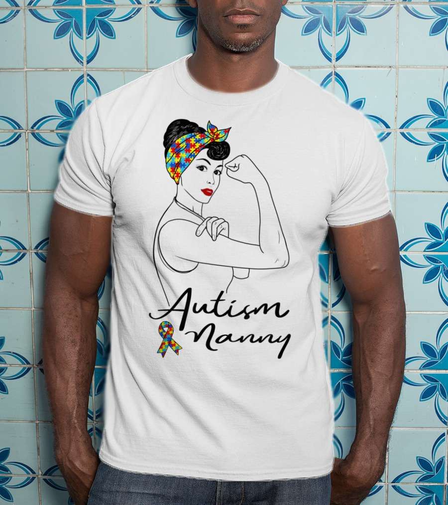 Autism Nanny Unbreakable Rosie Autism Awareness Puzzle T-Shirt