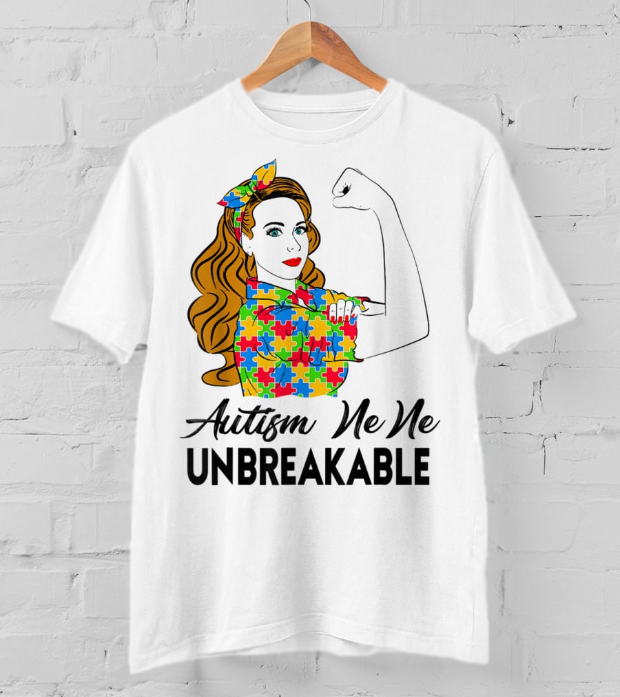 Autism Ne Ne Unbreakable Puzzle Piece Awareness T-Shirt