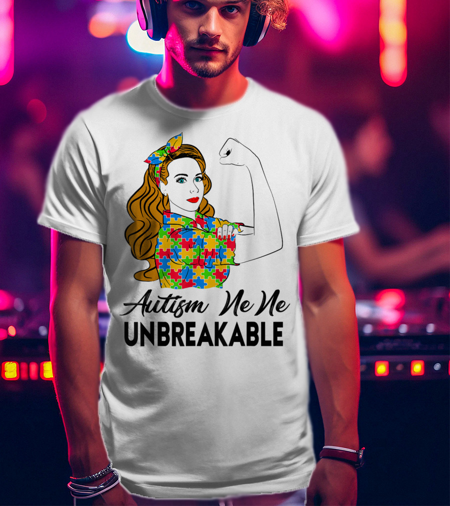Autism Ne Ne Unbreakable Puzzle Piece Awareness T-Shirt