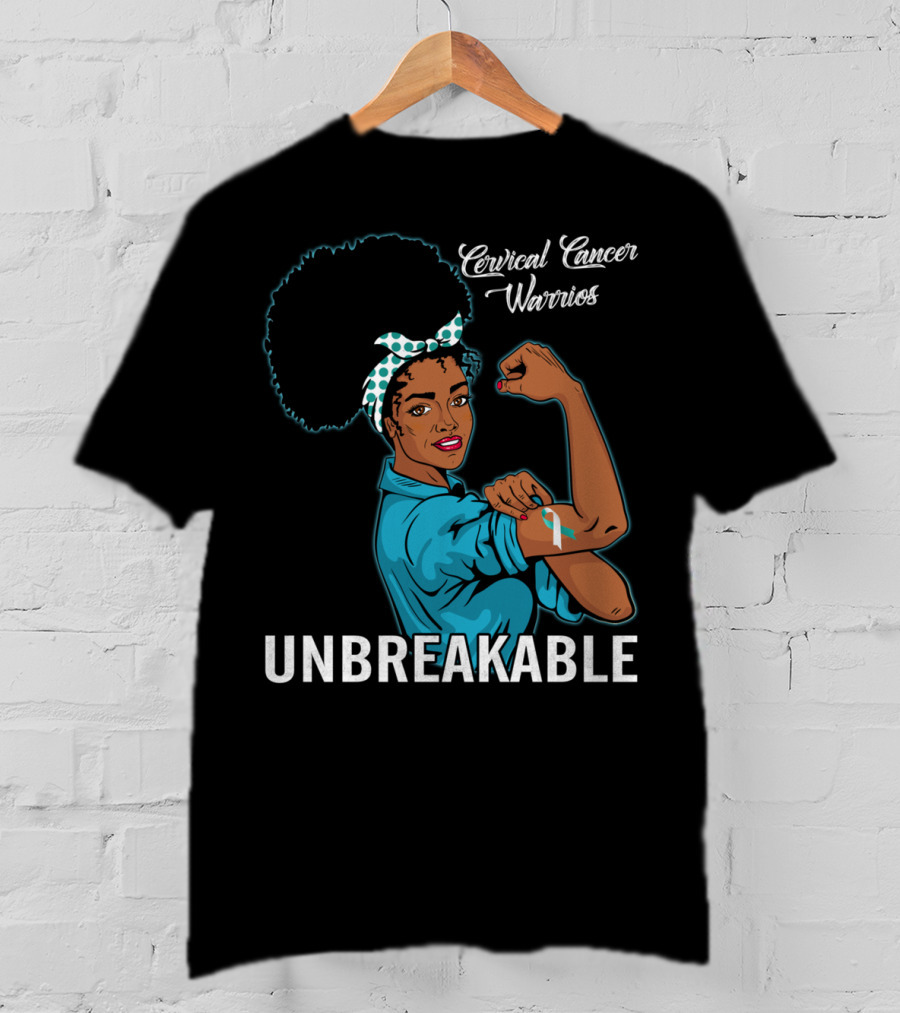 Unbreakable Black Women Cervical Cancer Warriors T-Shirt