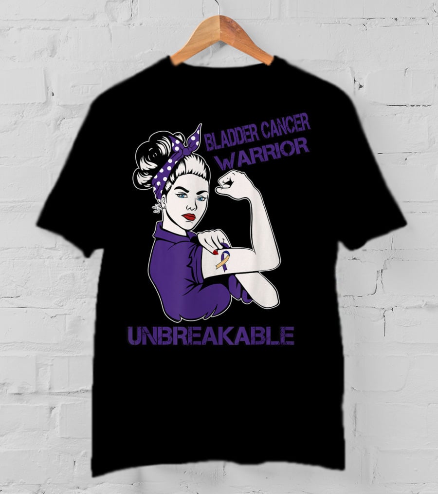 Bladder Cancer Warrior Unbreakable Strong Woman T-Shirt