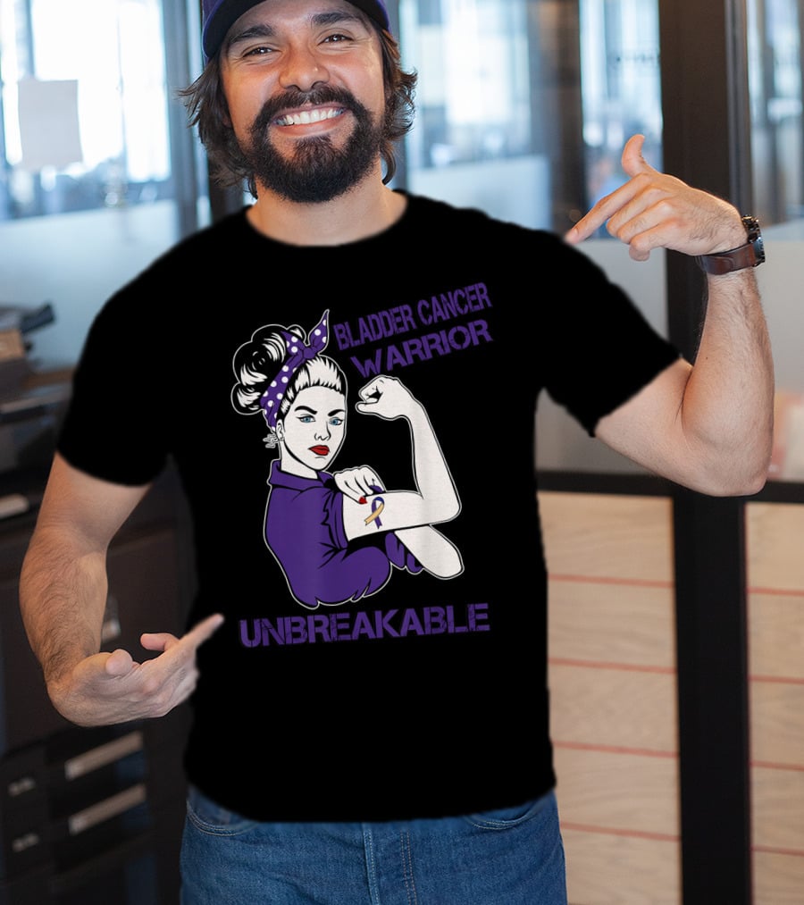 Bladder Cancer Warrior Unbreakable Strong Woman T-Shirt
