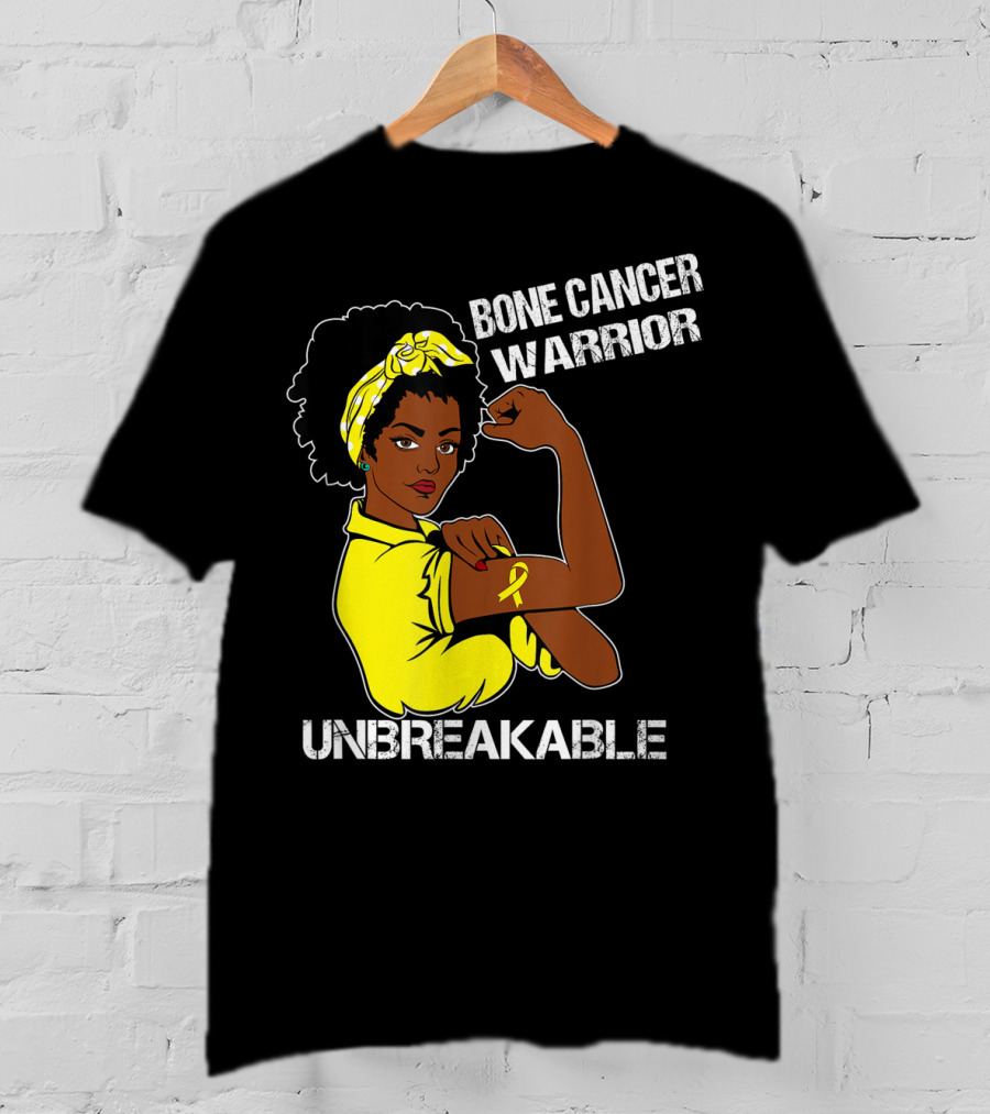 Bone Cancer Warrior Yellow Ribbon Unbreakable T-Shirt