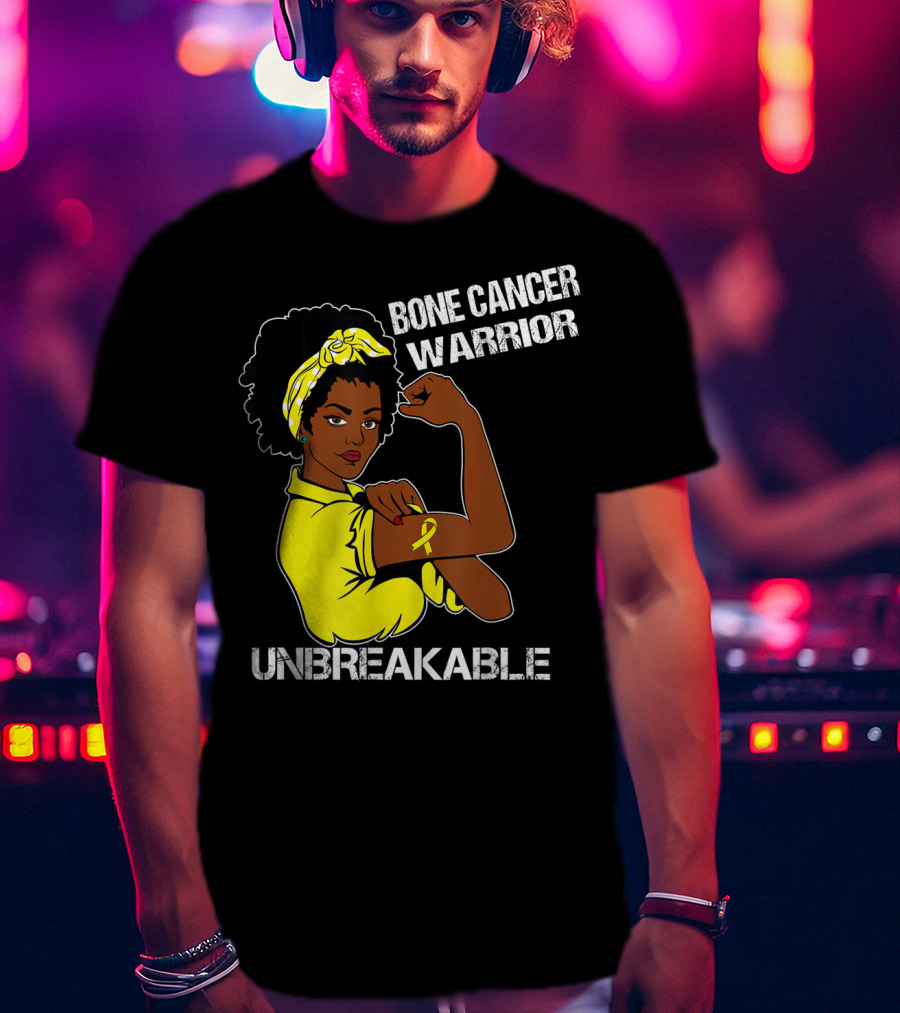 Bone Cancer Warrior Yellow Ribbon Unbreakable T-Shirt