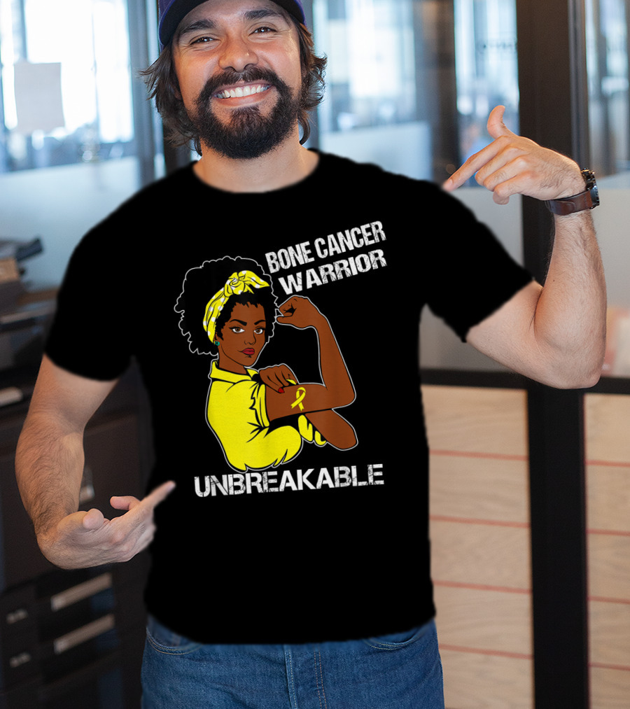 Bone Cancer Warrior Yellow Ribbon Unbreakable T-Shirt