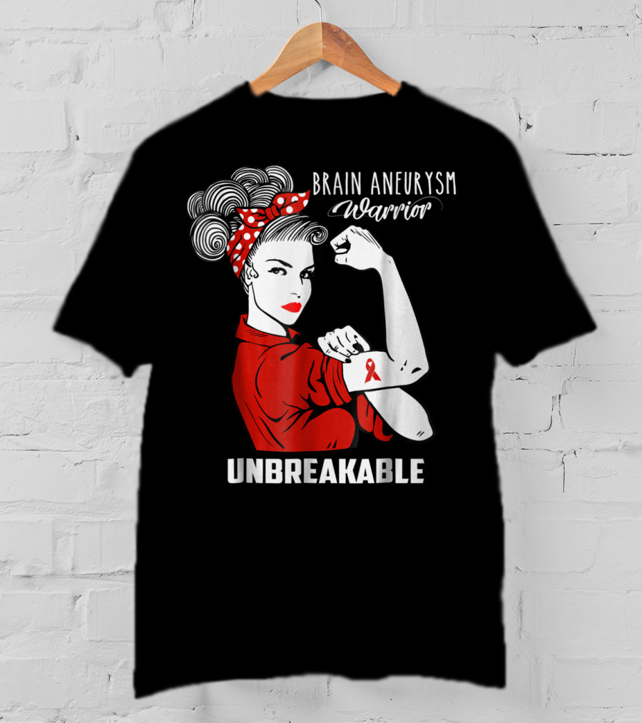 Brain Aneurysm Warrior Unbreakable Awareness Ribbon Strength T-Shirt