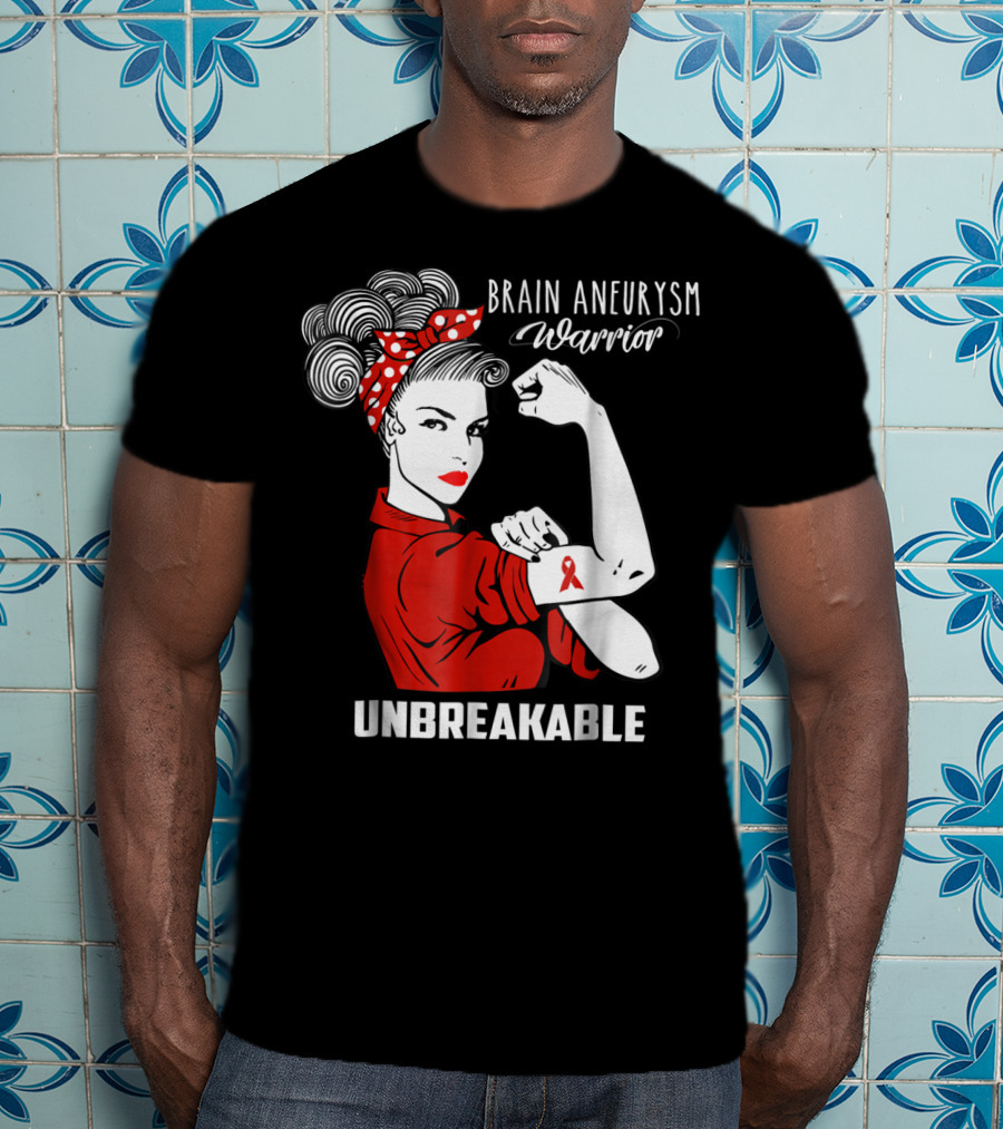 Brain Aneurysm Warrior Unbreakable Awareness Ribbon Strength T-Shirt