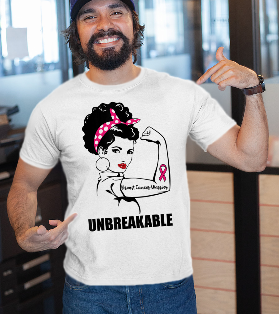 Breast Cancer Warrior Unbreakable Pink Ribbon Strength T-Shirt