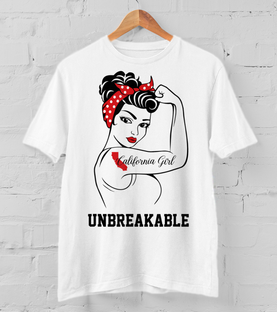 California Girl Unbreakable Retro Red Bandana T-Shirt