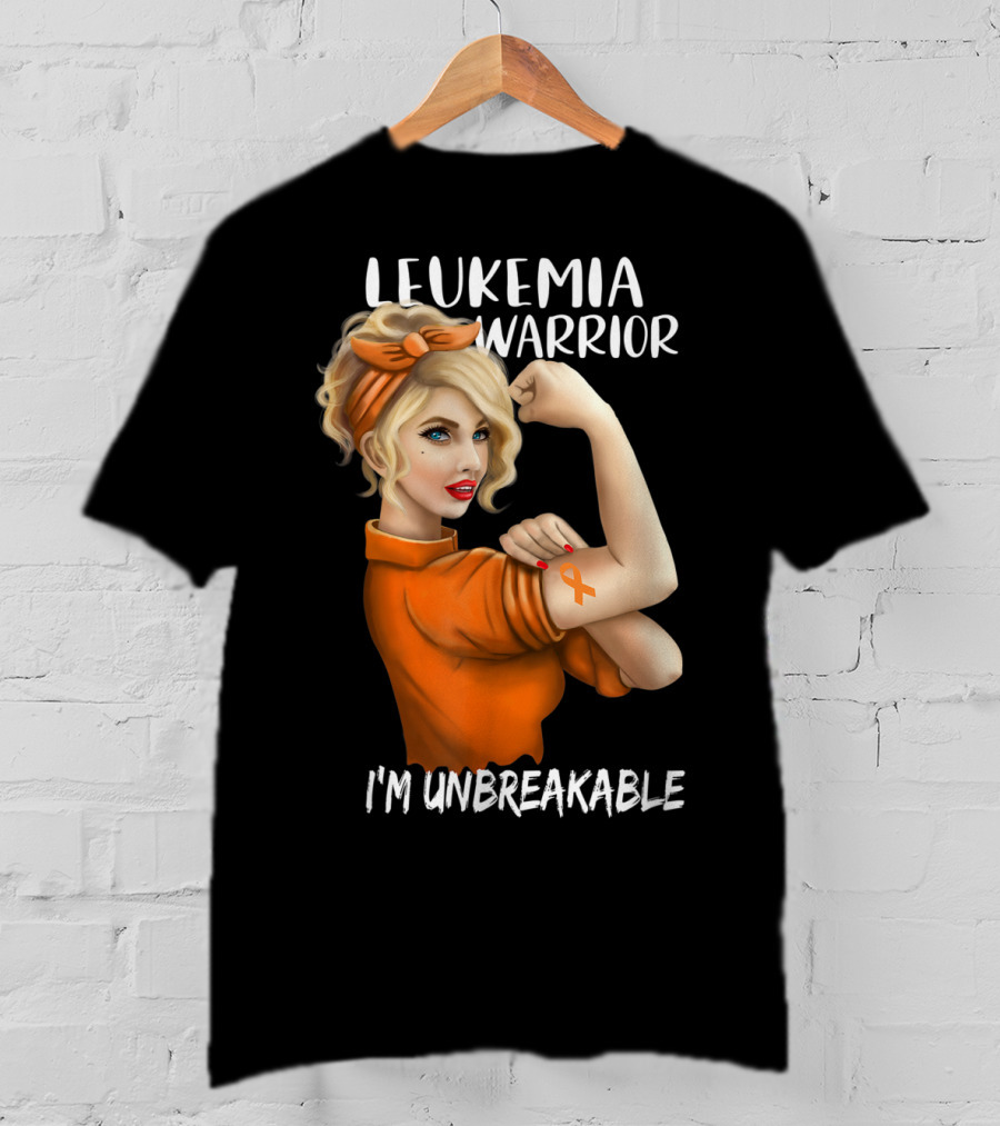 Leukemia Warrior Orange Ribbon I'm Unbreakable T-Shirt