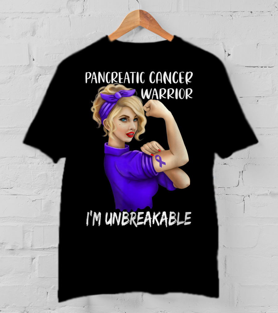 Pancreatic Cancer Warrior I'm Unbreakable T-Shirt