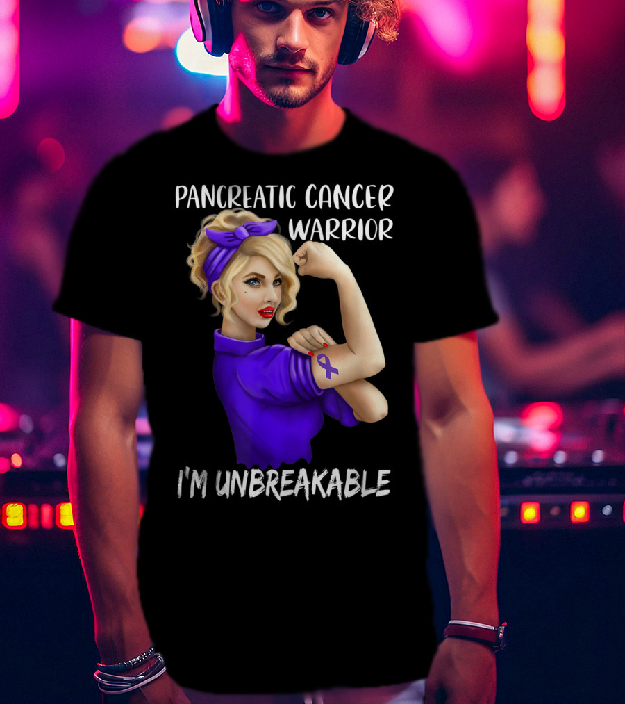 Pancreatic Cancer Warrior I'm Unbreakable T-Shirt