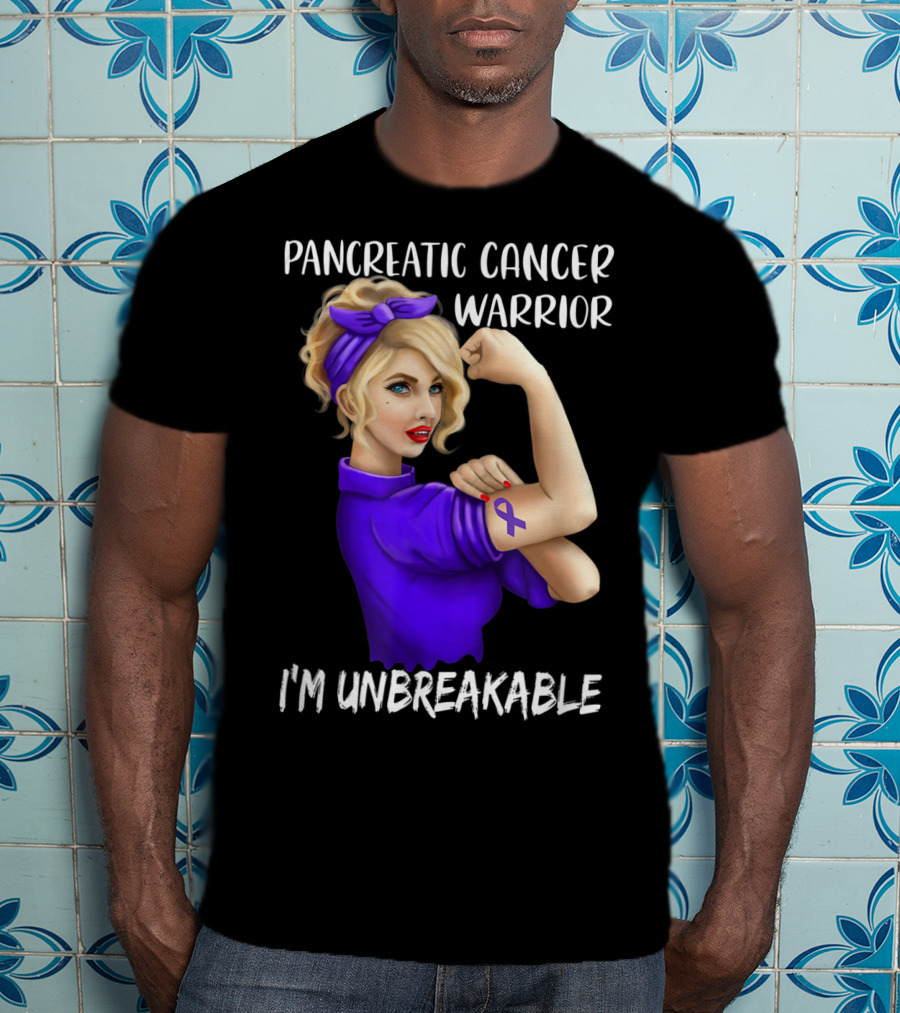 Pancreatic Cancer Warrior I'm Unbreakable T-Shirt