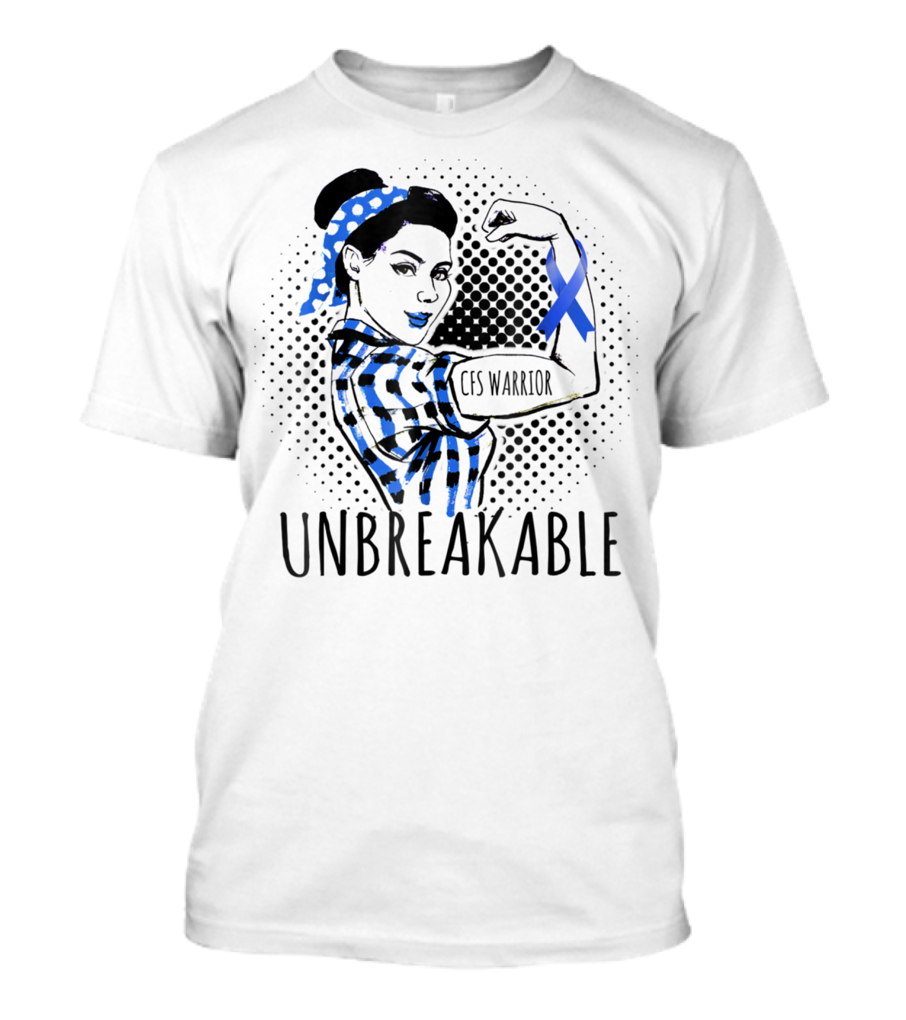 Cfs Warrior Unbreakable Blue Ribbon Strength T-Shirt
