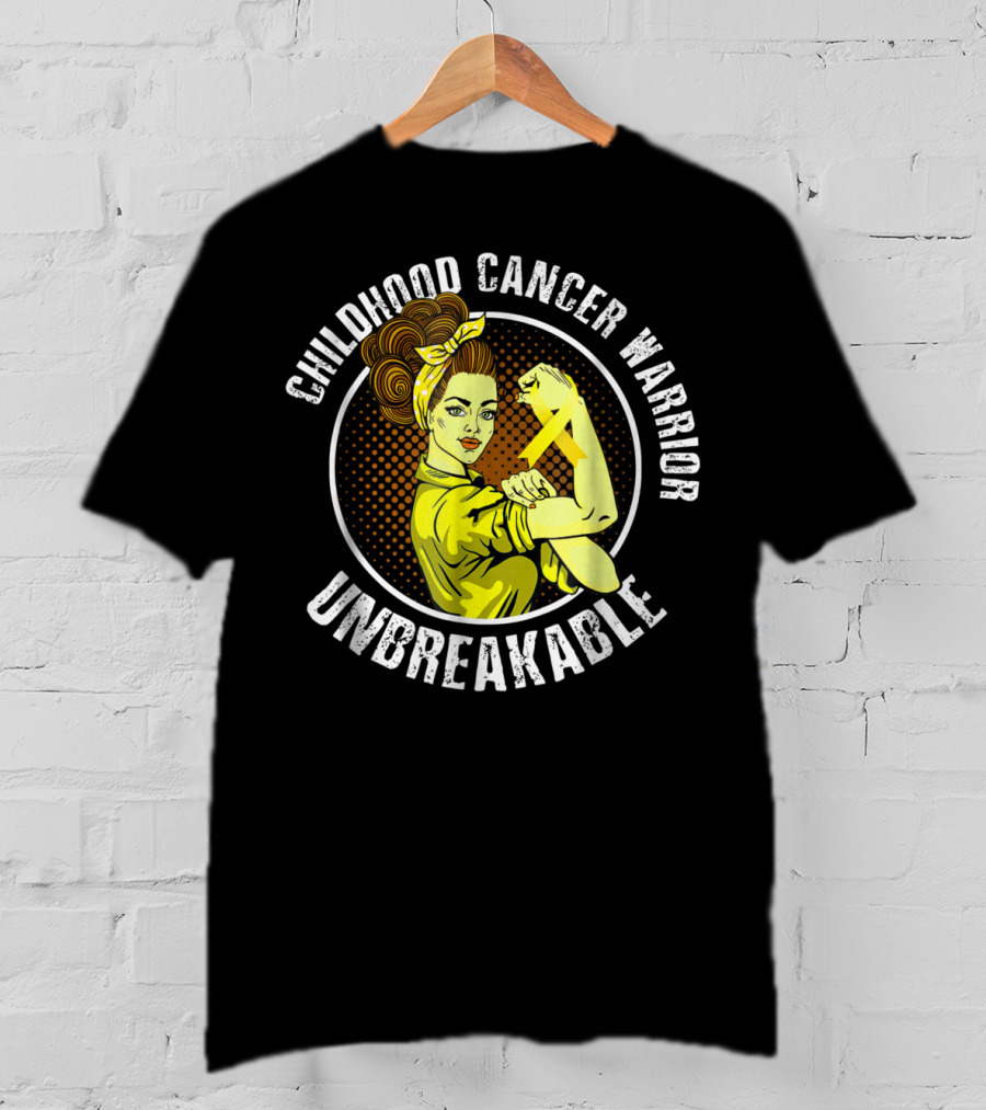 Childhood Cancer Warrior Unbreakable Rosie T-Shirt