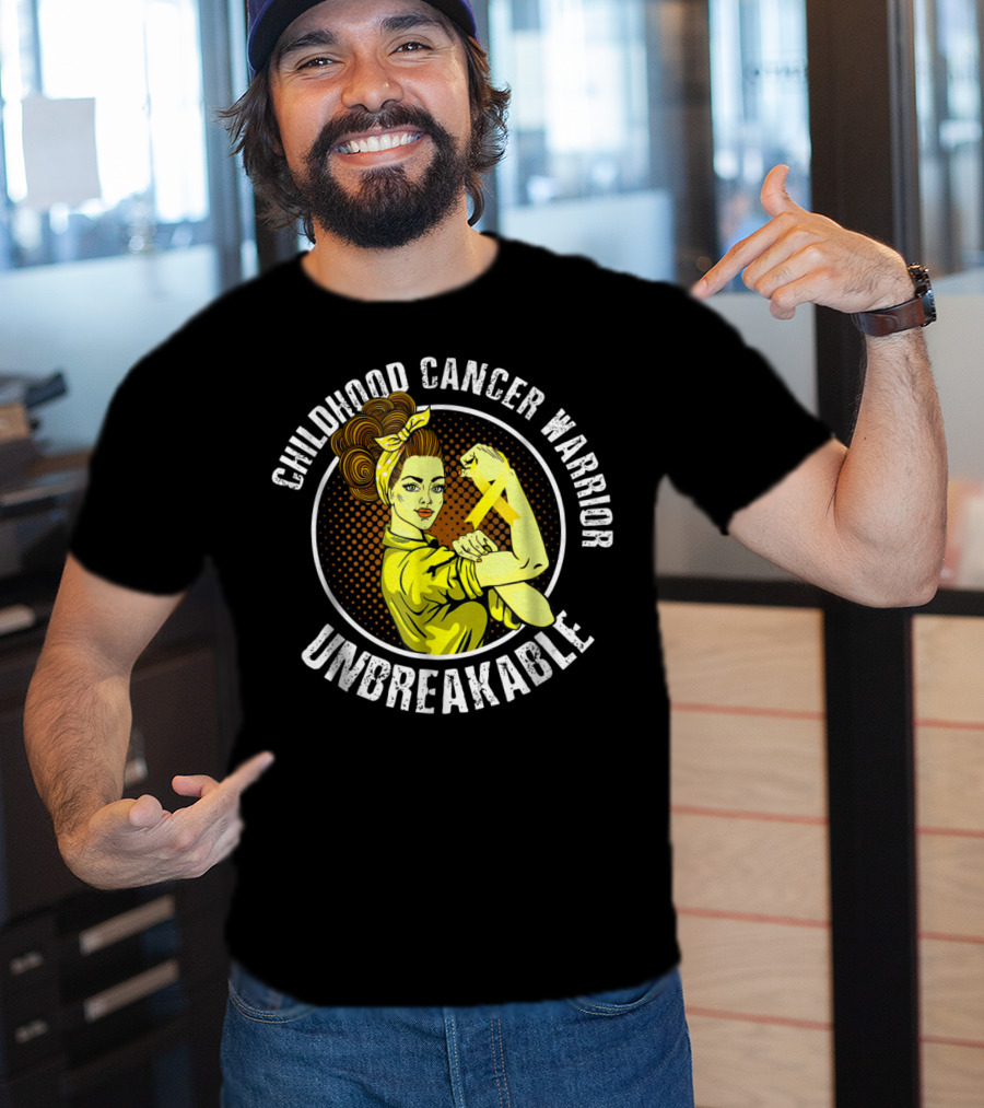 Childhood Cancer Warrior Unbreakable Rosie T-Shirt