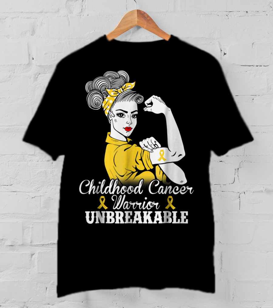 Childhood Cancer Warrior Unbreakable Awareness Month T-Shirt