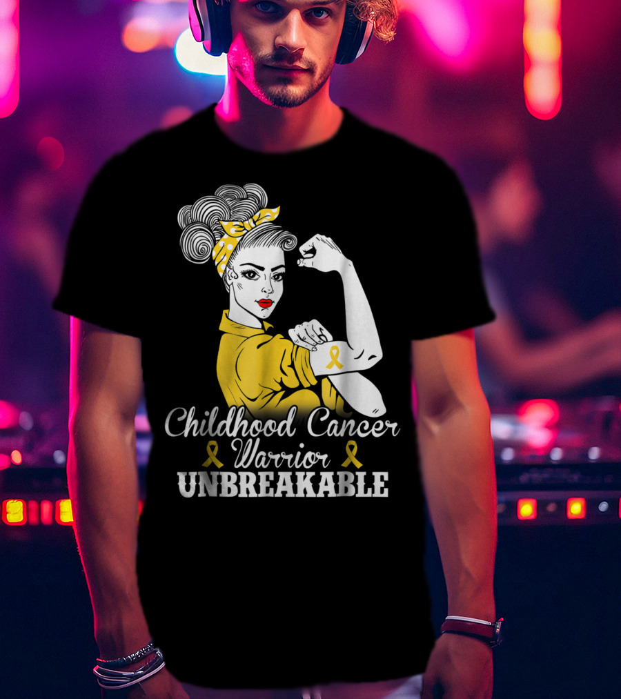 Childhood Cancer Warrior Unbreakable Awareness Month T-Shirt