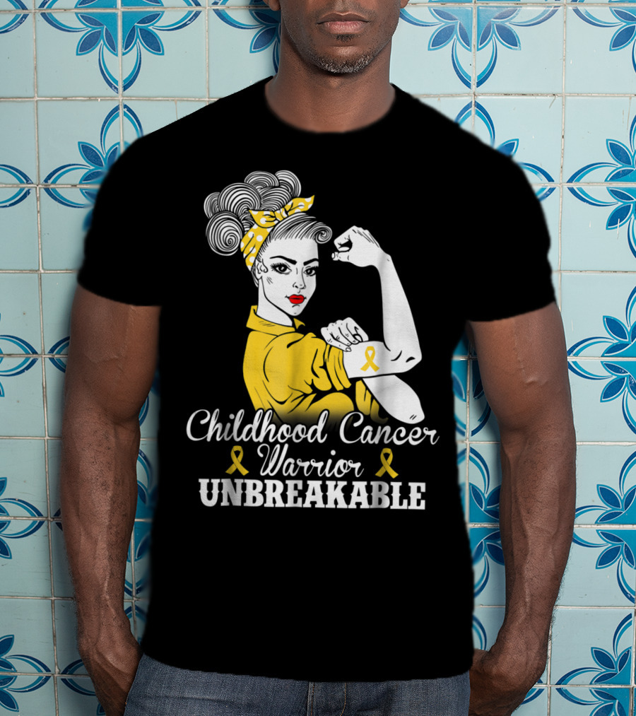 Childhood Cancer Warrior Unbreakable Awareness Month T-Shirt