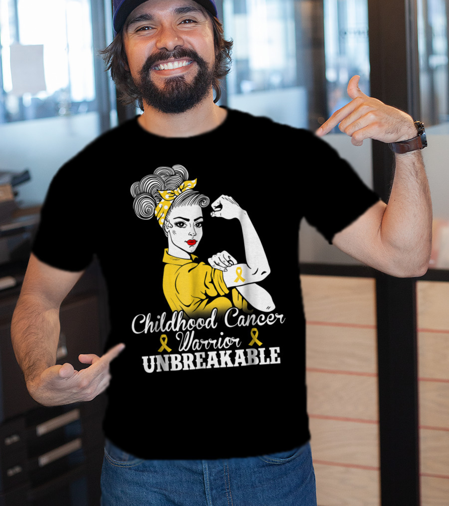 Childhood Cancer Warrior Unbreakable Awareness Month T-Shirt