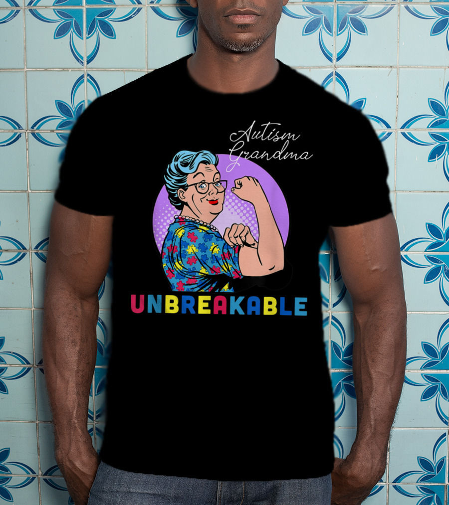 Autism Awareness Autism Grandma Unbreakable Pop T-Shirt