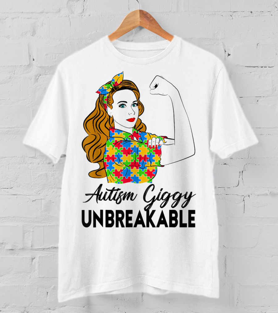Autism Giggy Unbreakable Puzzle Piece Empowerment T-Shirt