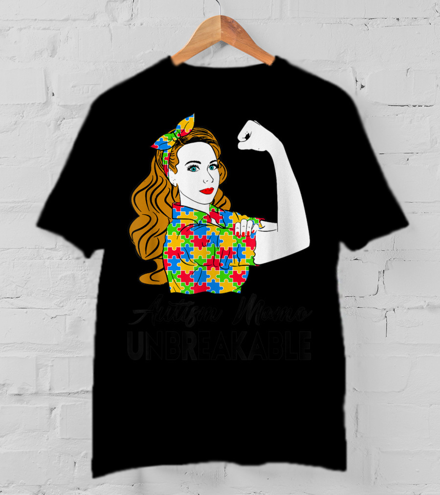Autism Mamo Unbreakable Puzzle Piece Awareness T-Shirt