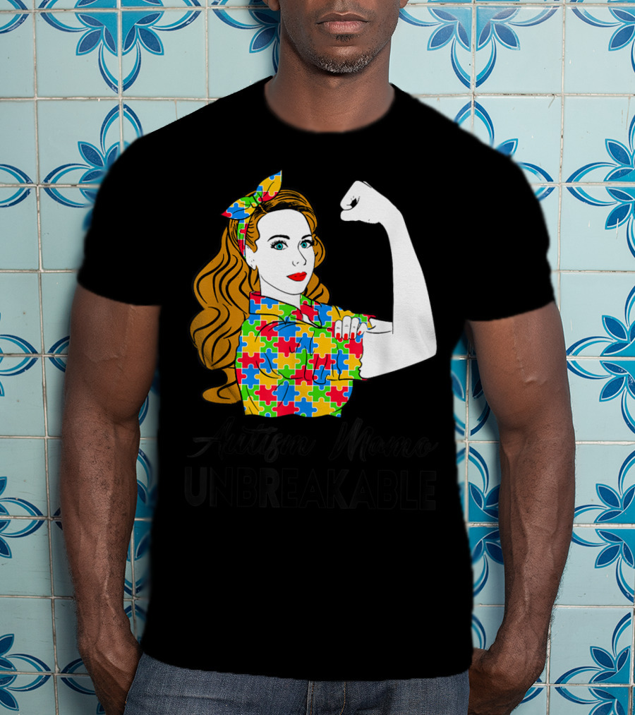 Autism Mamo Unbreakable Puzzle Piece Awareness T-Shirt
