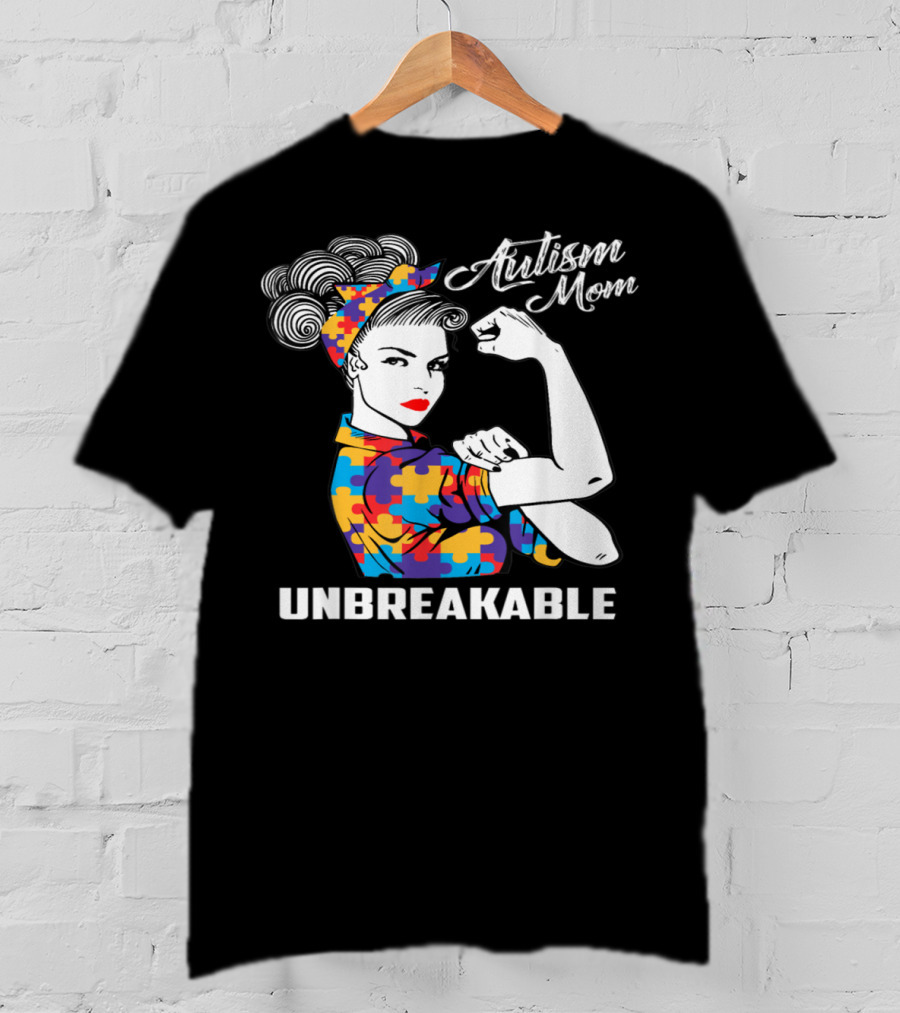 Autism Mom Unbreakable Puzzle Piece Strength T-Shirt