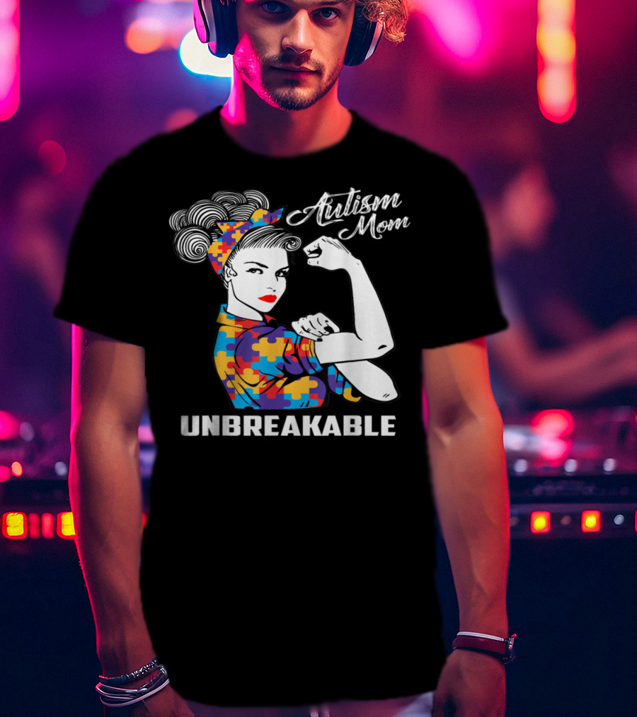 Autism Mom Unbreakable Puzzle Piece Strength T-Shirt