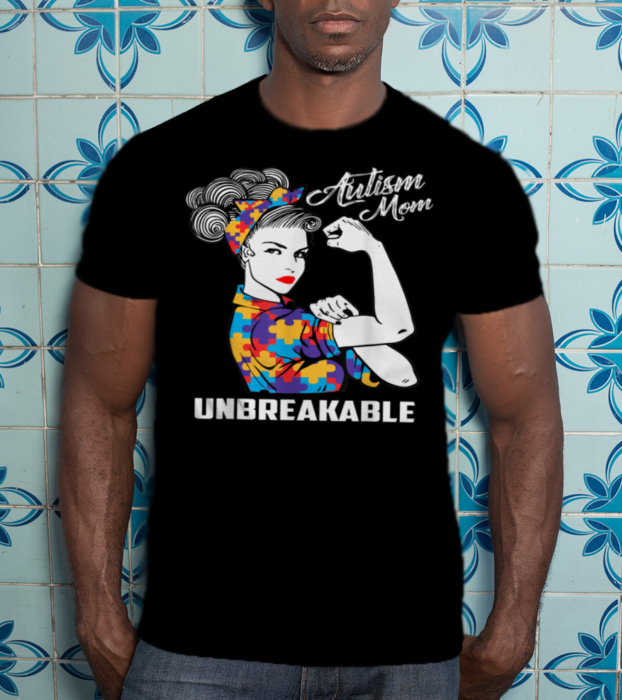 Autism Mom Unbreakable Puzzle Piece Strength T-Shirt