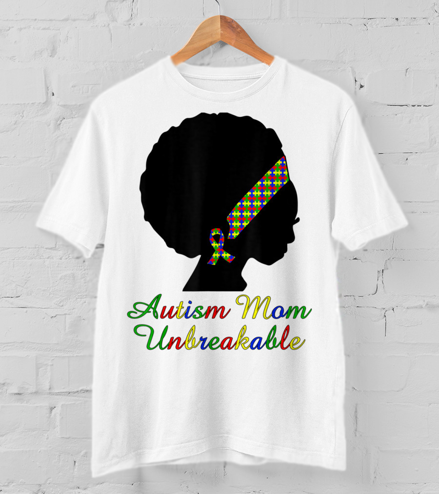 Autism Mom Unbreakable With Puzzle Ribbon Headband T-Shirt