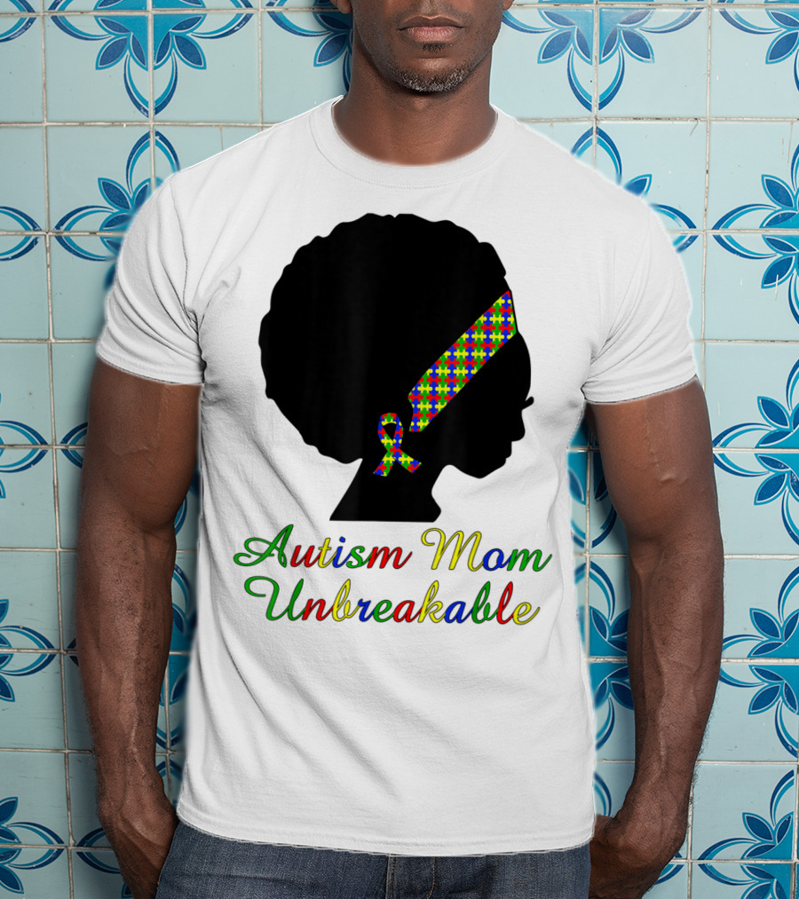 Autism Mom Unbreakable With Puzzle Ribbon Headband T-Shirt