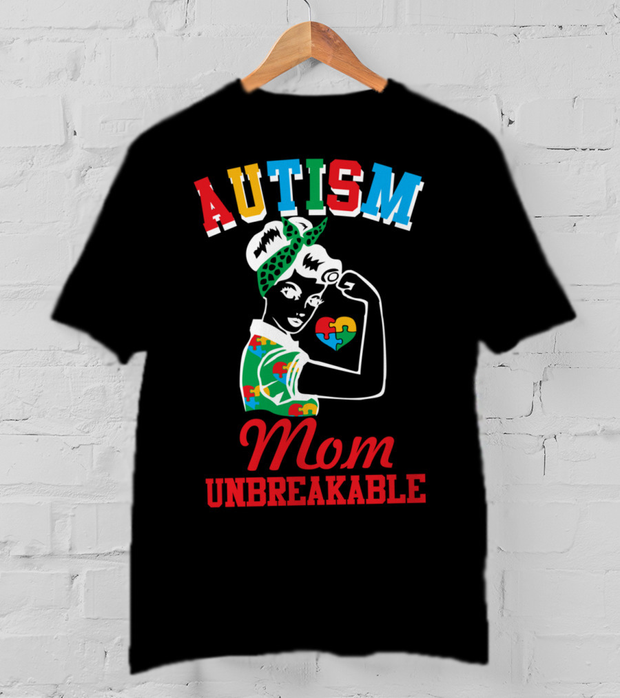 Autism Mom Unbreakable Puzzle Pieces Awareness T-Shirt