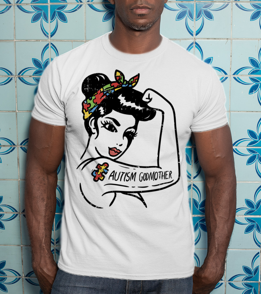 Autism Godmother Unbreakable Puzzle Piece Tattoo T-Shirt