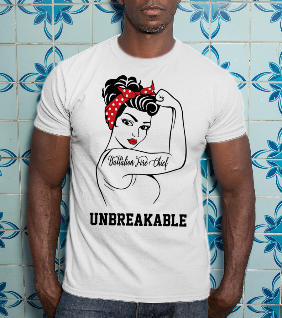 Battalion Fire Chief Unbreakable Retro Rosie The Riveter T-Shirt