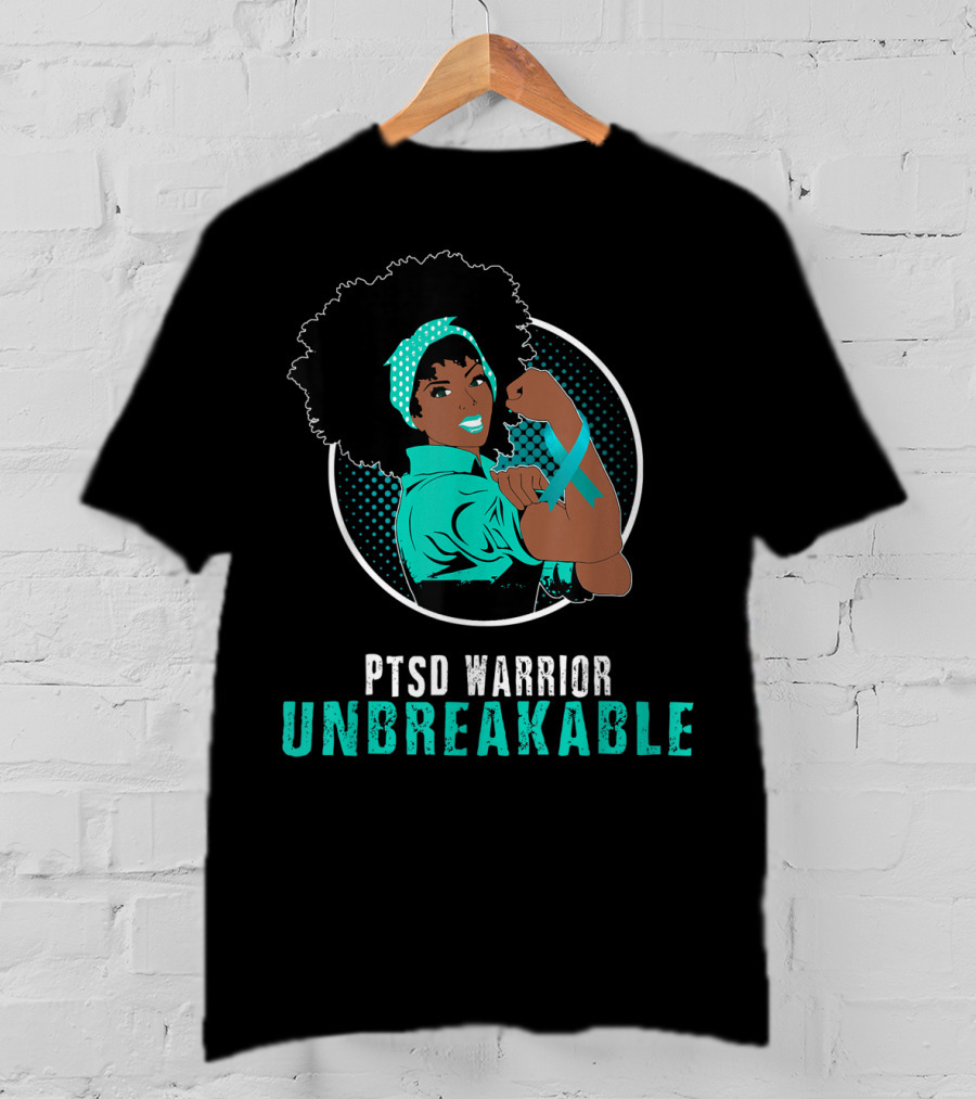 PTSD Warrior Unbreakable Black Girl Strength Empowerment T-Shirt