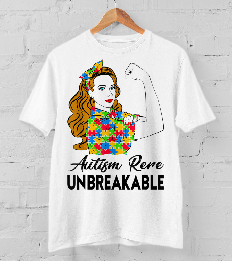 Autism Rere Unbreakable Rosie The Riveter Puzzle T-Shirt