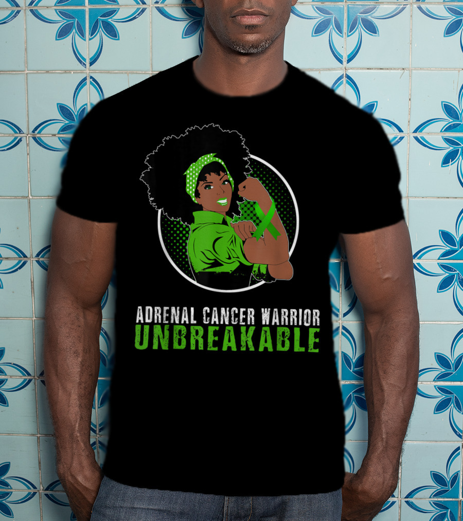 Adrenal Cancer Warrior Black Girl Unbreakable T-Shirt