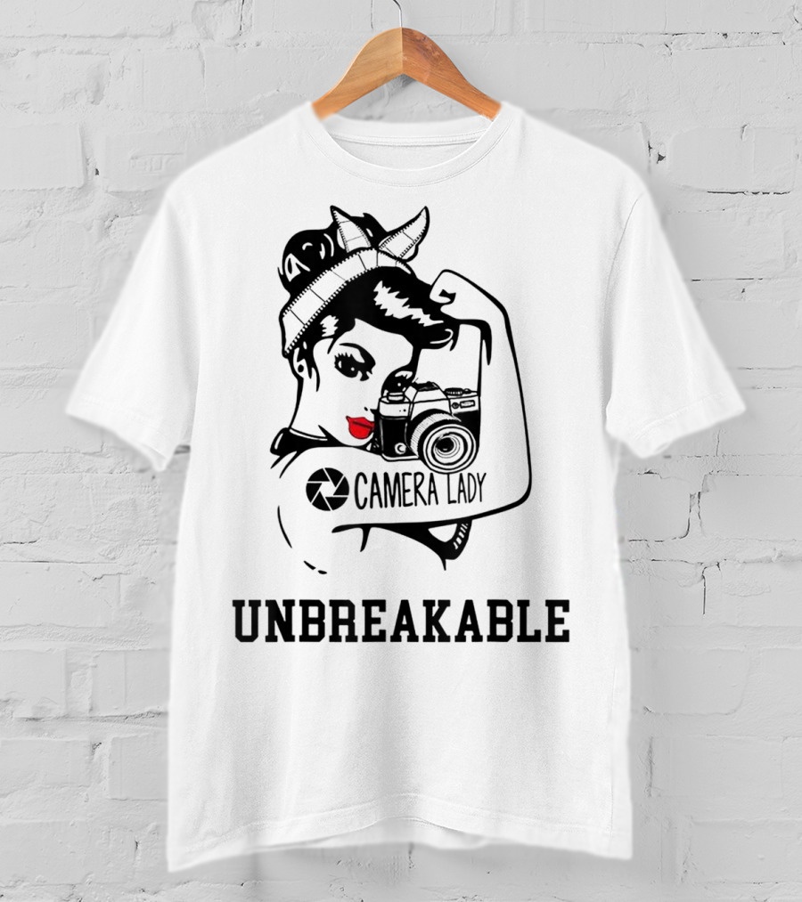 Camera Lady Unbreakable Iconic Femme Strength T-Shirt