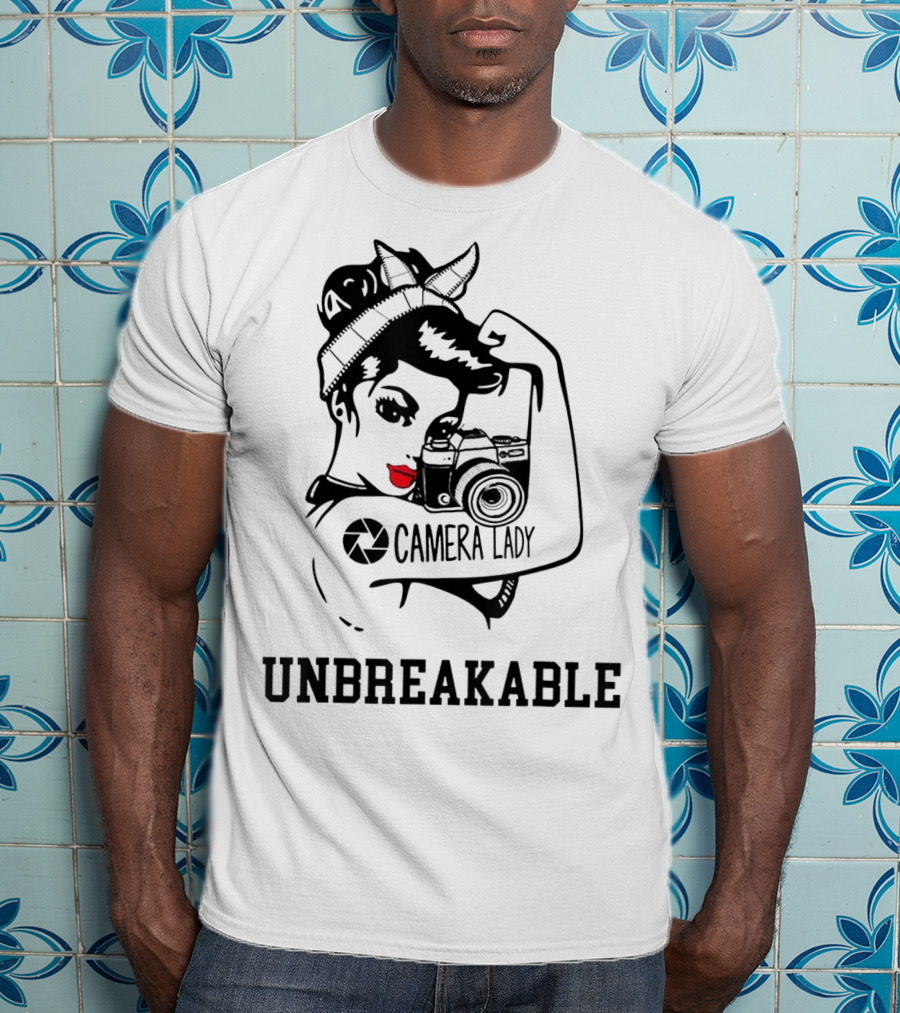 Camera Lady Unbreakable Iconic Femme Strength T-Shirt